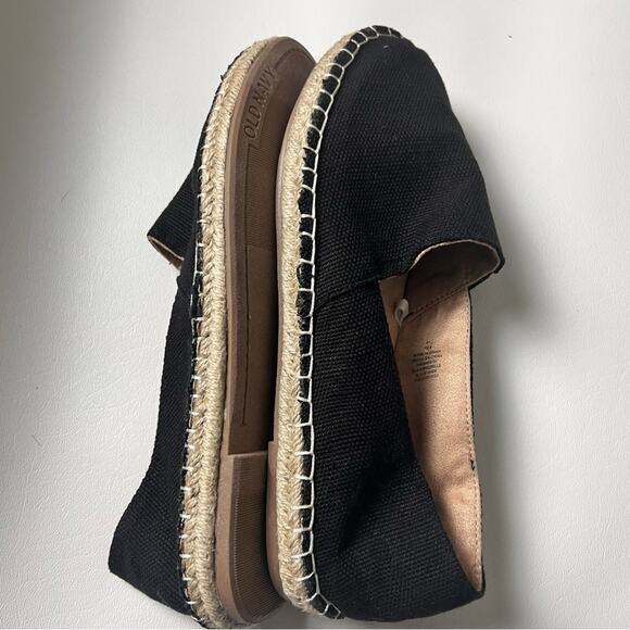 Old Navy Womens Black Canvas Espadrille Flats for Women Sz 6.5 - Picture 6 of 8